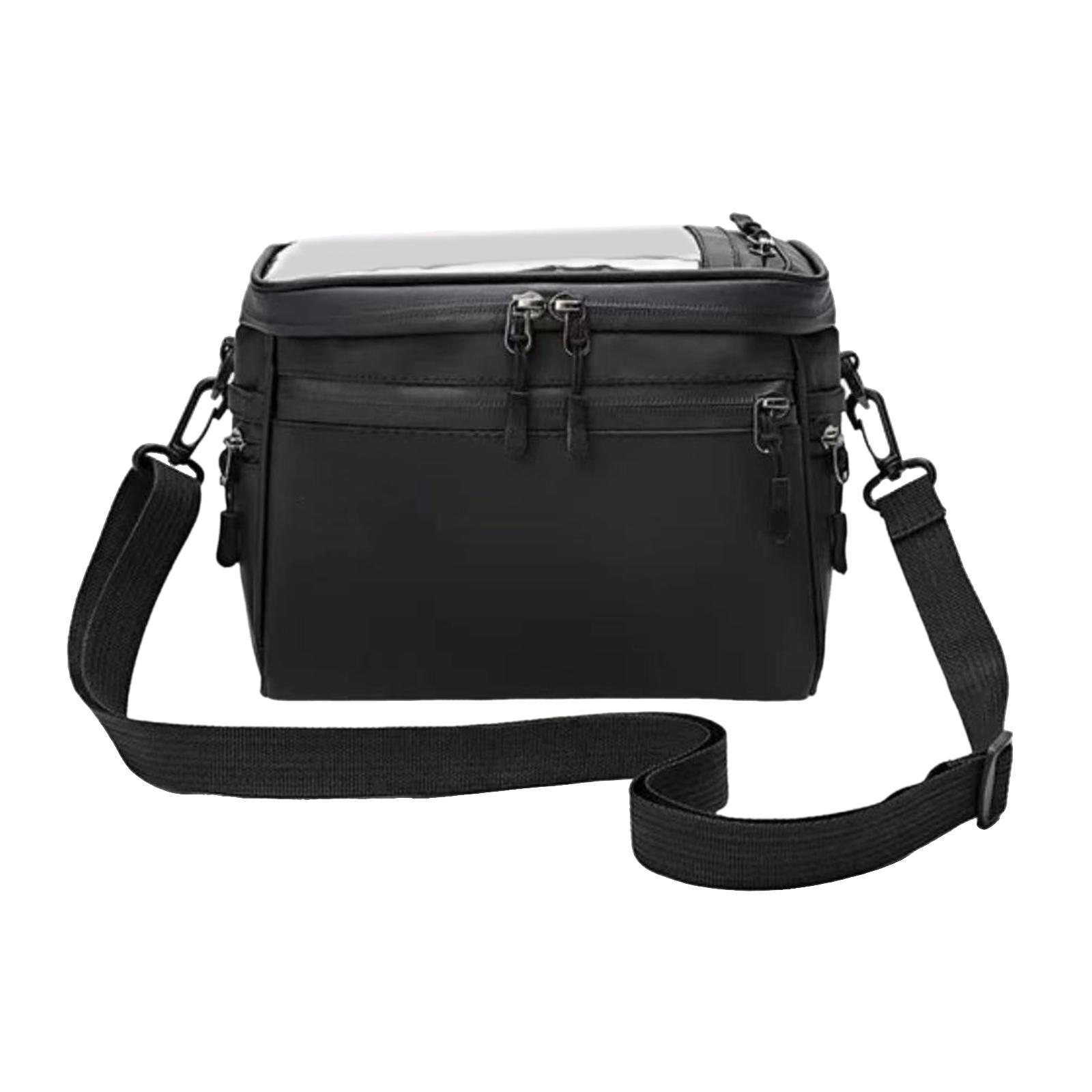 Bike Handlebar Bag Waterproof Front Bag Phone Bag with Touch Screen Shoulder Strap