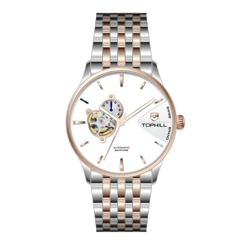 ĐỒNG HỒ TOPHILL TW083G.S7258 Dây và vỏ thép 316L, máy automatic, kính sapphire
