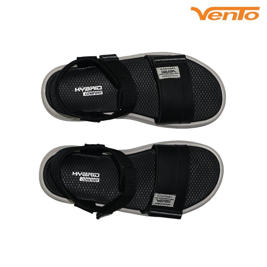 Giày Sandal Vento SD-NB93 Quai Ngang Da PU Màu Đen