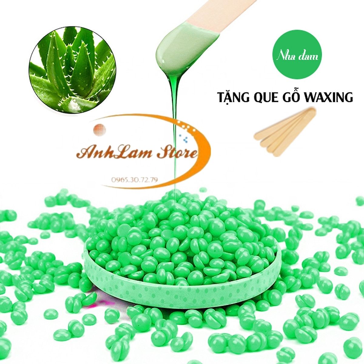 [300g] SÁP WAX TẨY LÔNG NÓNG CAO CẤP ANHLAM Giúp Da Láng Mịn, An Toàn, Lành Tính, Không Đau - Phù hợp mọi loại da, Hiệu quả wax tẩy lông nách, wax tẩy lông vùng kín, bikini, wax lông tại nhà, tẩy da chết - Tặng que gỗ chà sáp