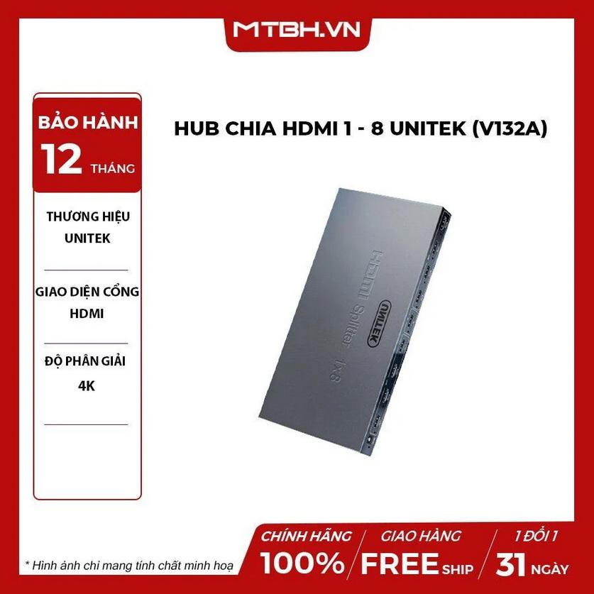 BỘ CHIA HDMI 1 - 8 Unitek (V132A) - HÀNG CHÍNH HÃNG