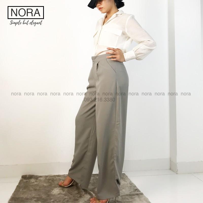 Quần Ống Rộng Culottes Xuông Dài 100cm, Quần Vải Suông Rũ Siêu Mềm Cao Cấp | NQ02 | Xám