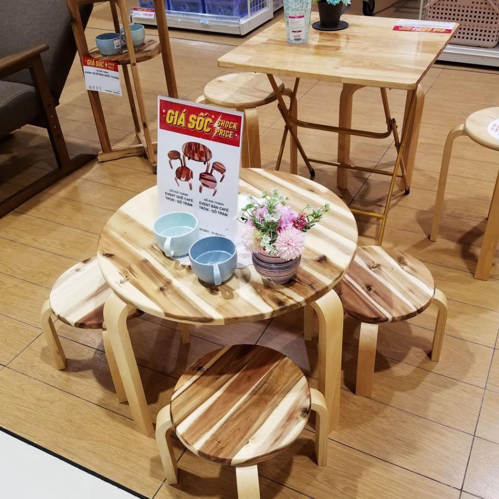 Bàn tròn Cafe, gỗ tràm |Mina Shop Q12_Đức Thành 12151Q12