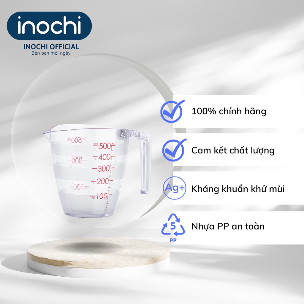 Cốc Đong Yoko Chia Vạch Sản Xuất Theo Tiêu Chuẩn Nhật Bản( tặng kèm sticker) - Chính Hãng INOCHI