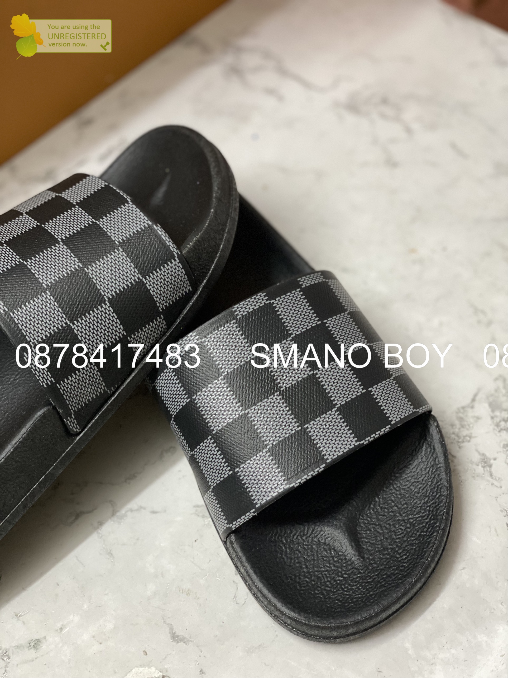 DÉP QUAI NGANG NAM NỮ UNISEX CARO ĐEN CARO NÂU SMANO HOẢ TỐC