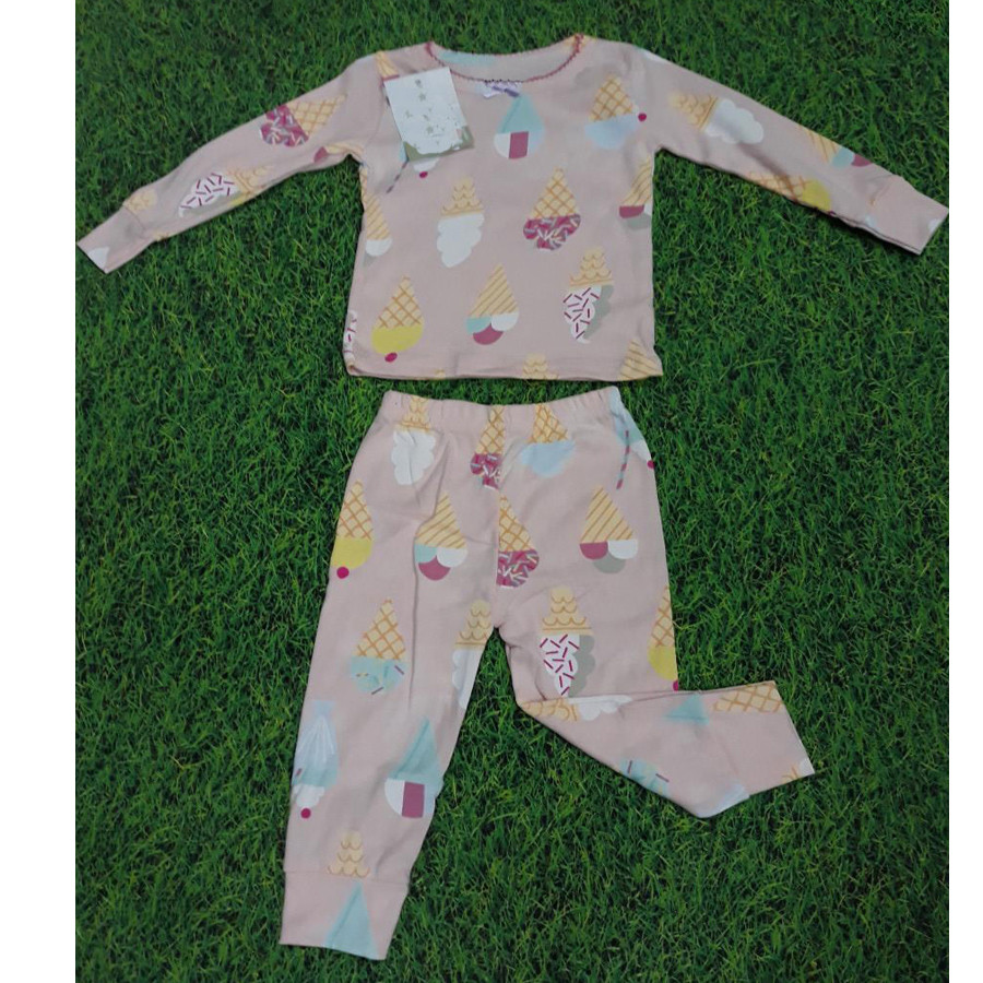 Bộ quần áo cotton bé gái size 1-5 (Giao mẫu ngẫu nhiên)