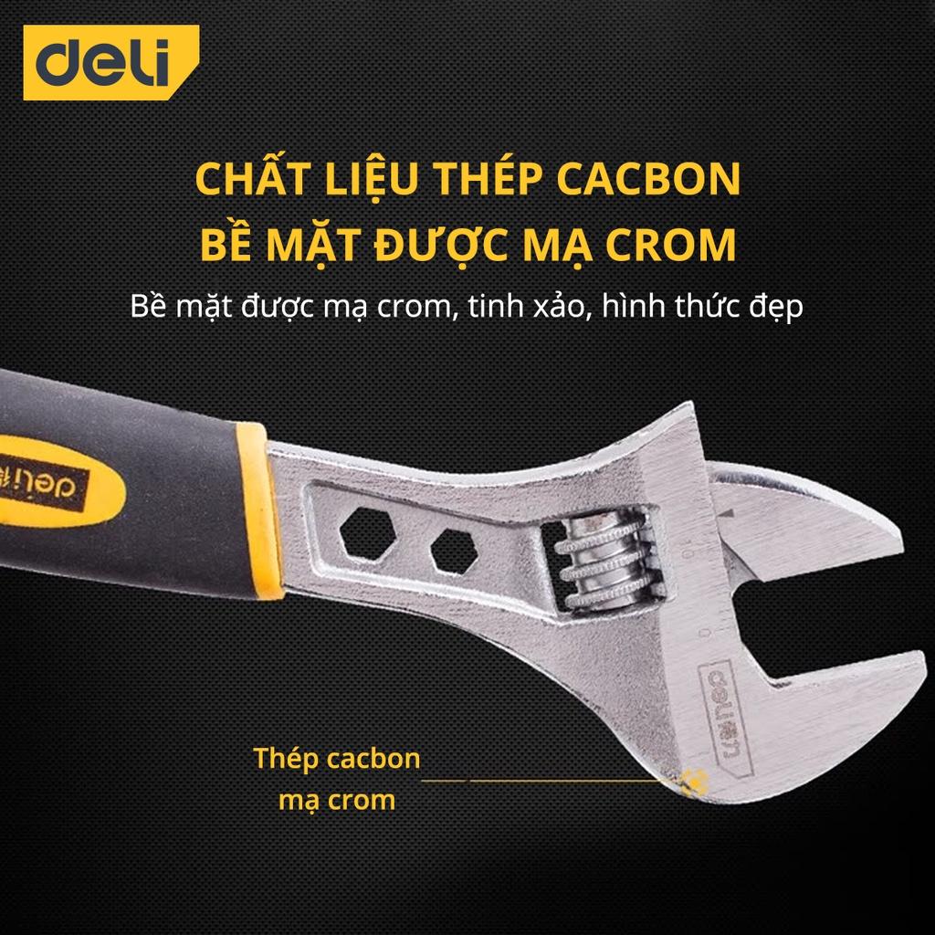 Mỏ Lết Đa Năng Deli Chính Hãng 8-10-12 Inch - Tay Cầm Nhựa Chắc Chắn - Chất Liệu Siêu Bền, Chống Ăn Mòn - DL30108