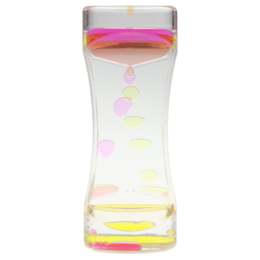 Double Color Floating Oil Liquid Hourglass Timer Sensory Toy