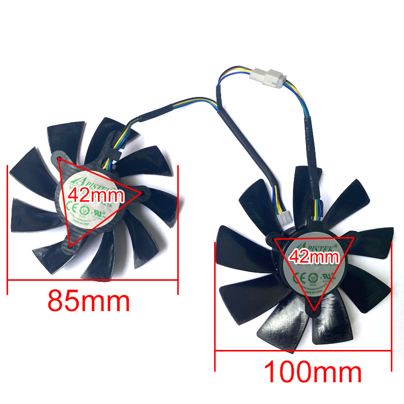 2pcs NEW 100MM GAA8S2U 4PIN GPU Video Card Fan For ZOTAC GAMING GeForce RTX2070 RTX 2070 OC Mini Video Card Cooling Fans