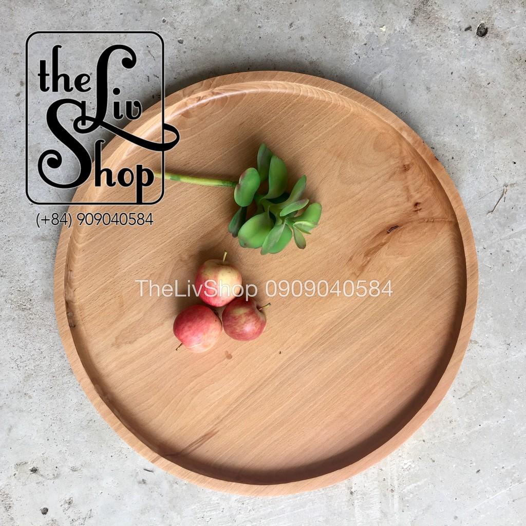 Đĩa gỗ beech tròn 35cm