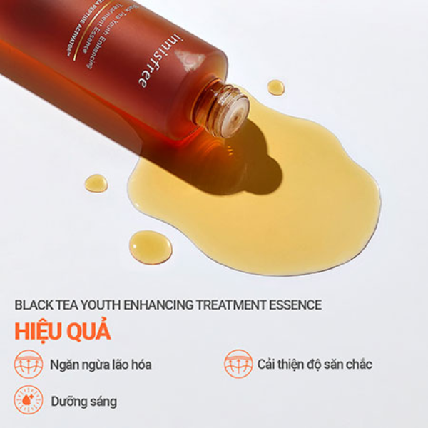 Nước dưỡng ngăn ngừa lão hóa từ trà đen innisfree Black tea Treatment Essence 145 mL (New 2023)