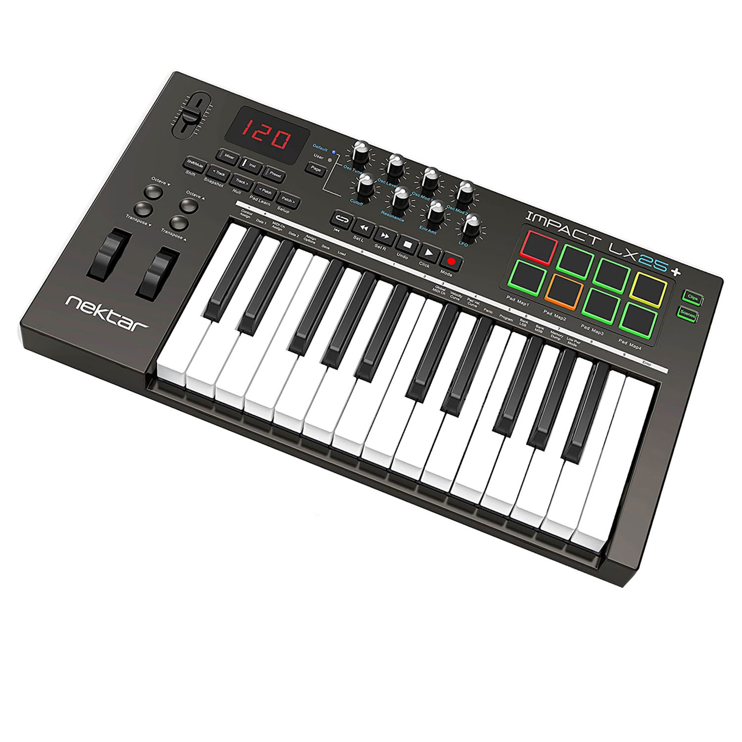 Nektar Impact LX25+ Midi Keyboard Controller 25 Phím Cảm ứng lực Bàn phím sáng tác - Sản xuất âm nhạc Producer LX25 Hàng Chính Hãng - Kèm Móng Gẩy DreamMaker