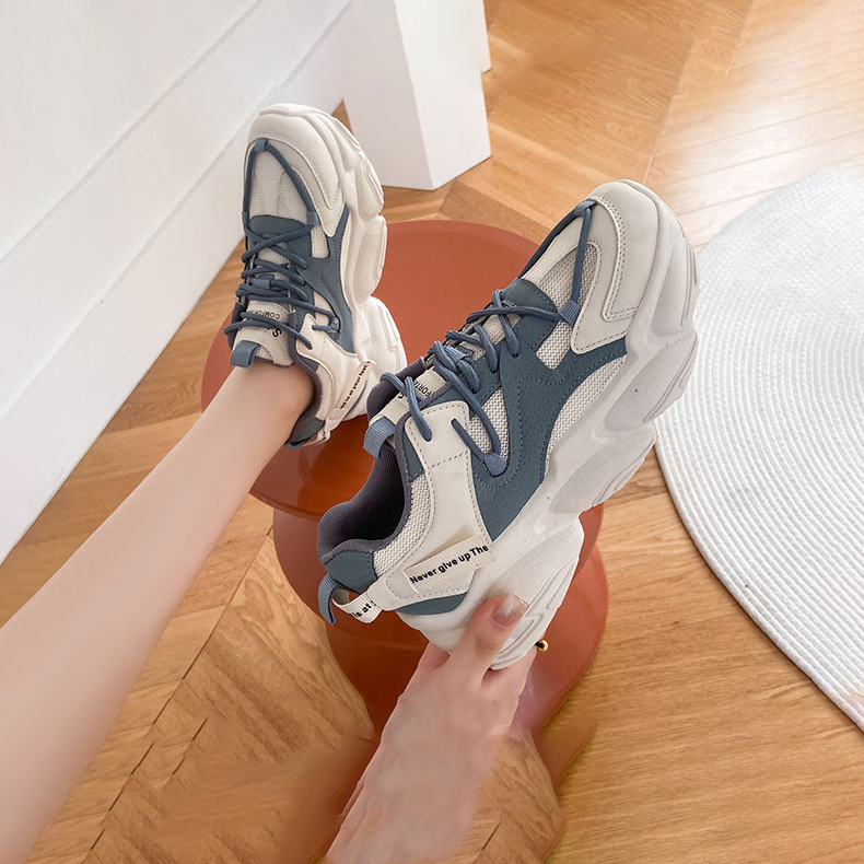 Giày thể thao nữ GEMI - giày ullzzang màu xanh, thiết kế đế sóng độn tăng chiều cao 5,5cm - M7172