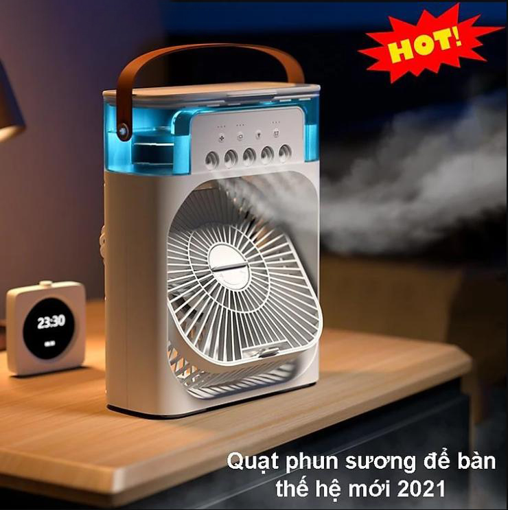 Quạt Hơi Nước Mini, Quạt Phun Sương Mini Tạo Ẩm Làm Mát Để Bàn