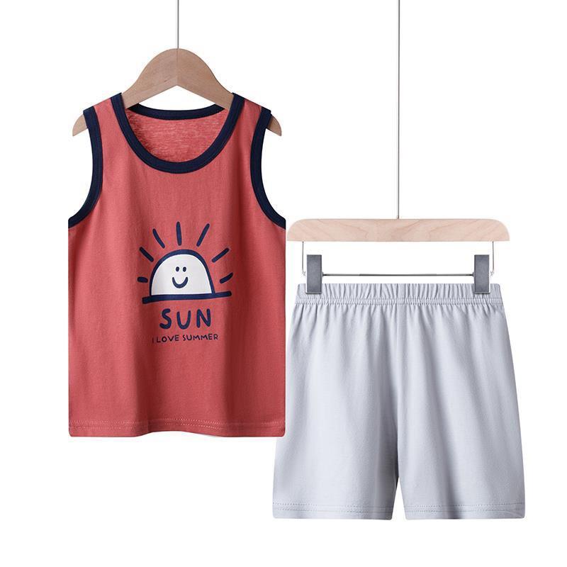 Bộ ba lỗ Quảng Châu cotton bé trai chất liệu cotton siêu mát, thấm hút mồ hôi size 11-21kg