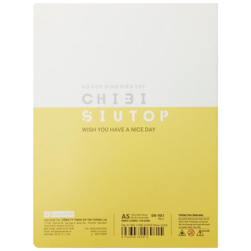 Tập Học Sinh Chibi Siutop A5 - 4 Ô Ly - 96 Trang 120gsm - futurebook DK981 (Mẫu Màu Giao Ngẫu Nhiên)