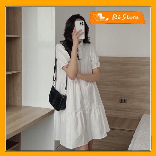 VÁY BABYDOLL HÀN QUỐC XẾP TẦNG, CỔ SƠ MI DÁNG DÀI ULLZANG MẶC LÊN CỰC DỄ THƯƠNG RÔ STORE V01