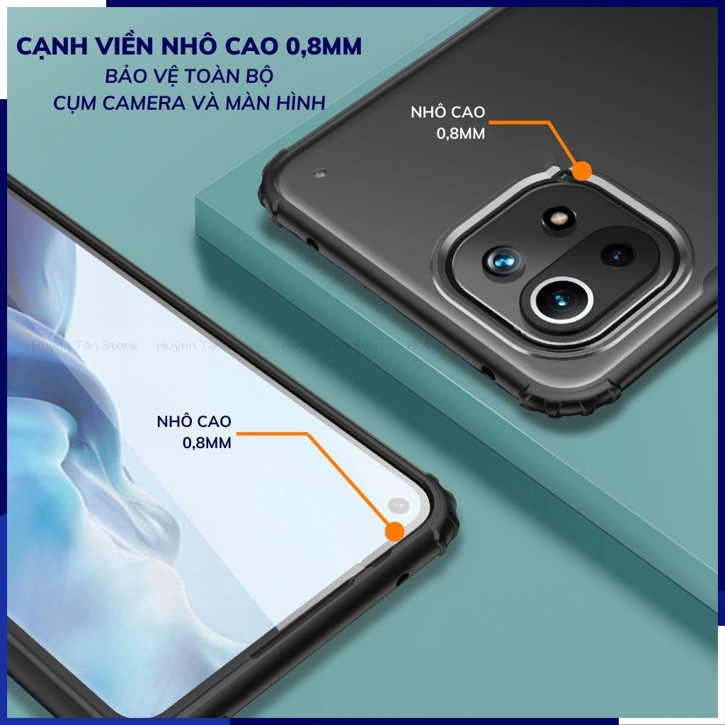 Ốp lưng mi 11 lite 5g ne chống sốc bảo vệ camera chống vân tay nhám viền màu ver 2 phụ kiện huỳnh tân store