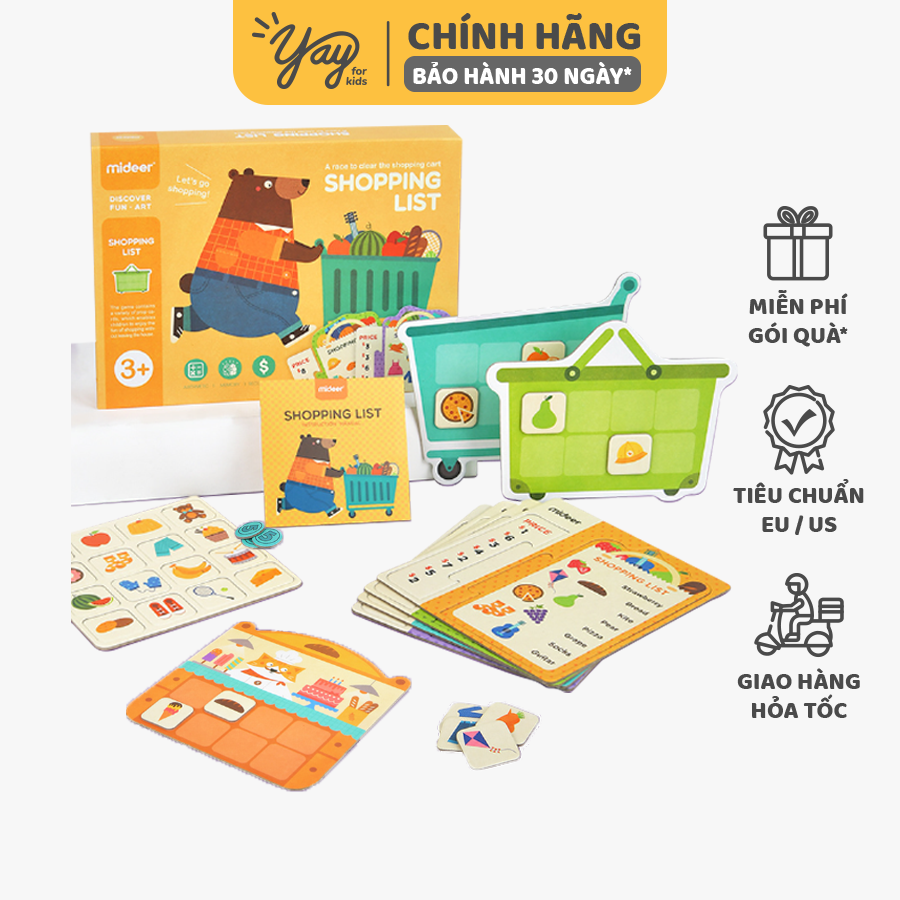 Bộ Trò Chơi Mô Phỏng Mua Sắm Shopping List 3+ - MIDEER