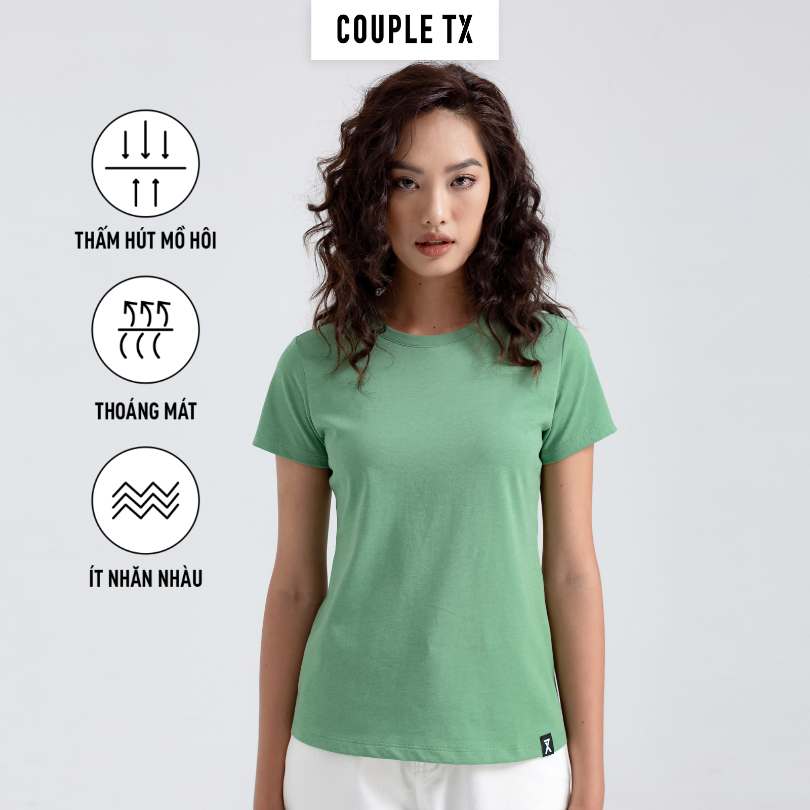 Áo Thun Trơn Couple TX Cổ Tròn Basic Nữ WTS 2132