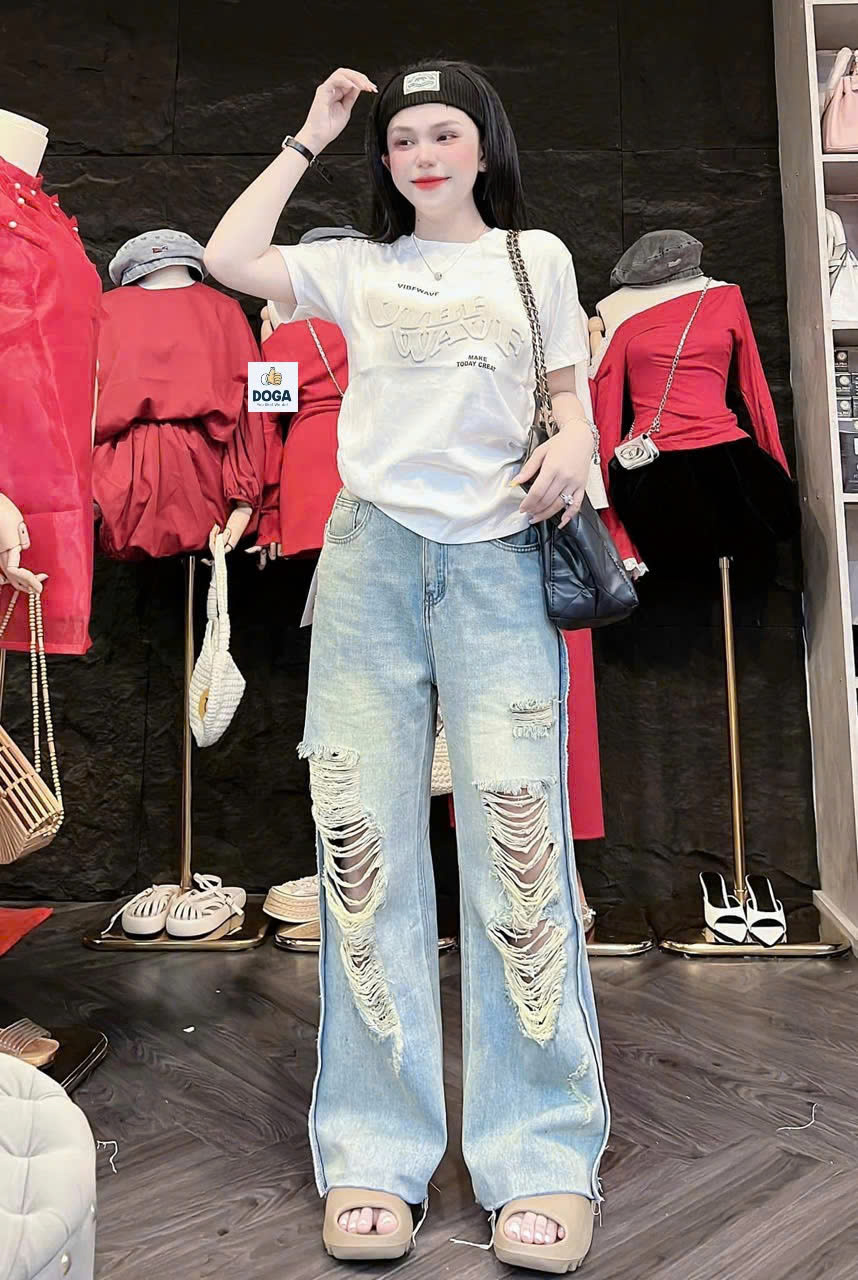 Áo thun babytee DOGA chất borip cotton xịn điểm nhấn chữ dập nổi 3D mã 184