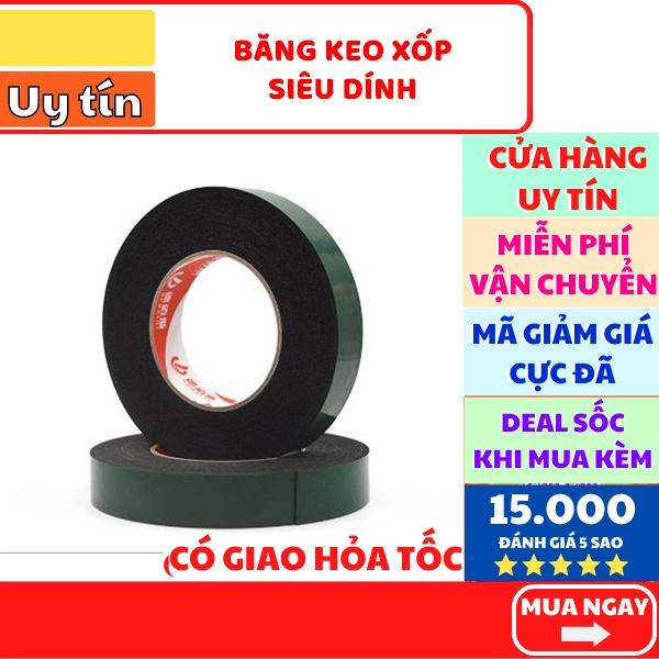 Băng keo xốp xanh 2 mặt siêu dính trên mọi bề mặt chất liệu