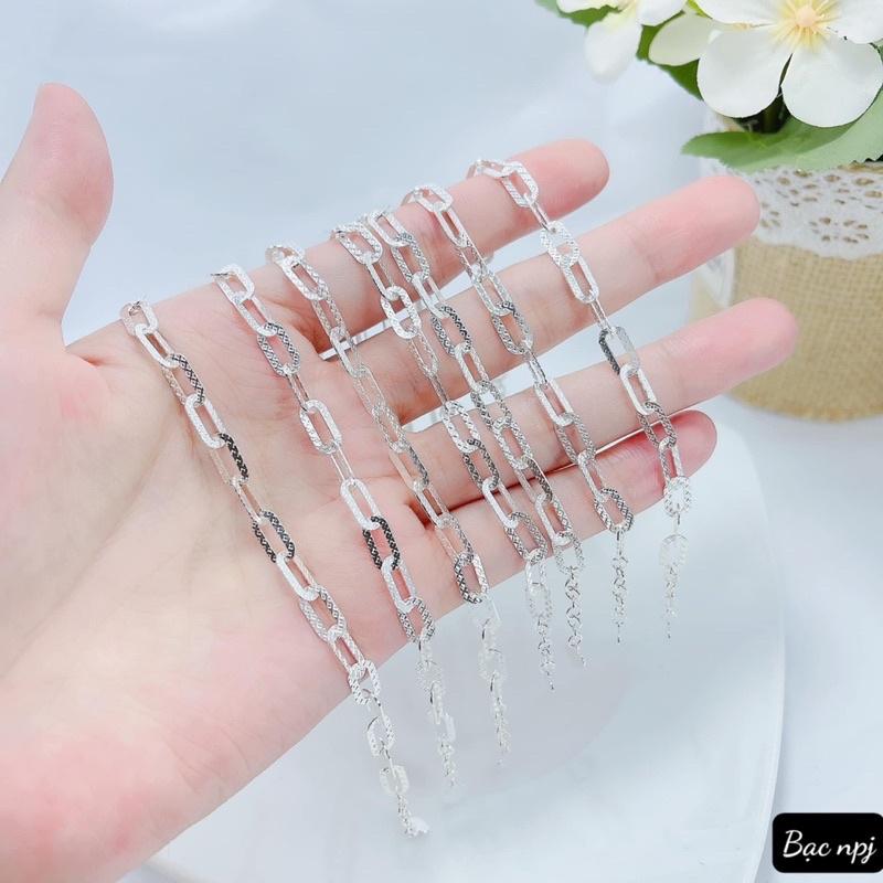 Lắc tay Xích , Vòng tay Xích phay Bạc Ta ️ Siêu Hot ️-Bạc Npj