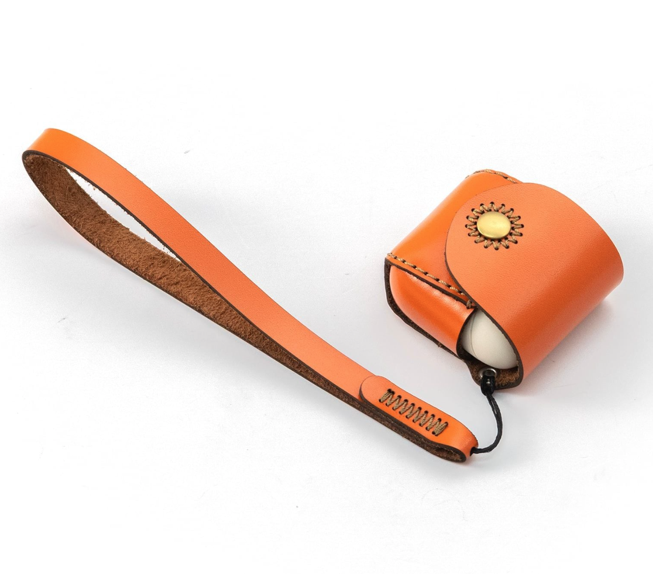 Bao da tai nghe Sennheiser OTW1 Cream, hiệu Khắc Tên, chất liệu da bò - Hàng chính hãng