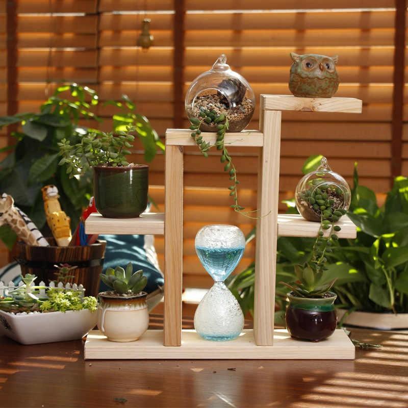 Kệ gỗ, giá đỡ cây cảnh trang trí phòng bàn làm việc lắp ghép tiện lợi 40x40x12cm