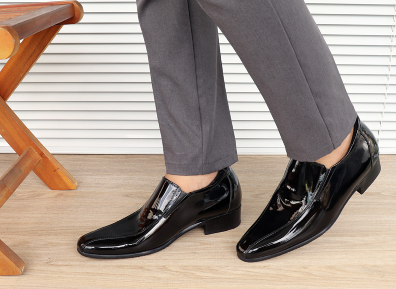 GIÀY TĂNG CHIỀU CAO - GIÀY NÂNG CAO DÀNH CHO NAM GIỚI S969 ĐEN BÓNG  - CAO 8CM GIÀY ĐỘN NAM CAO VƯỢT TRỘI