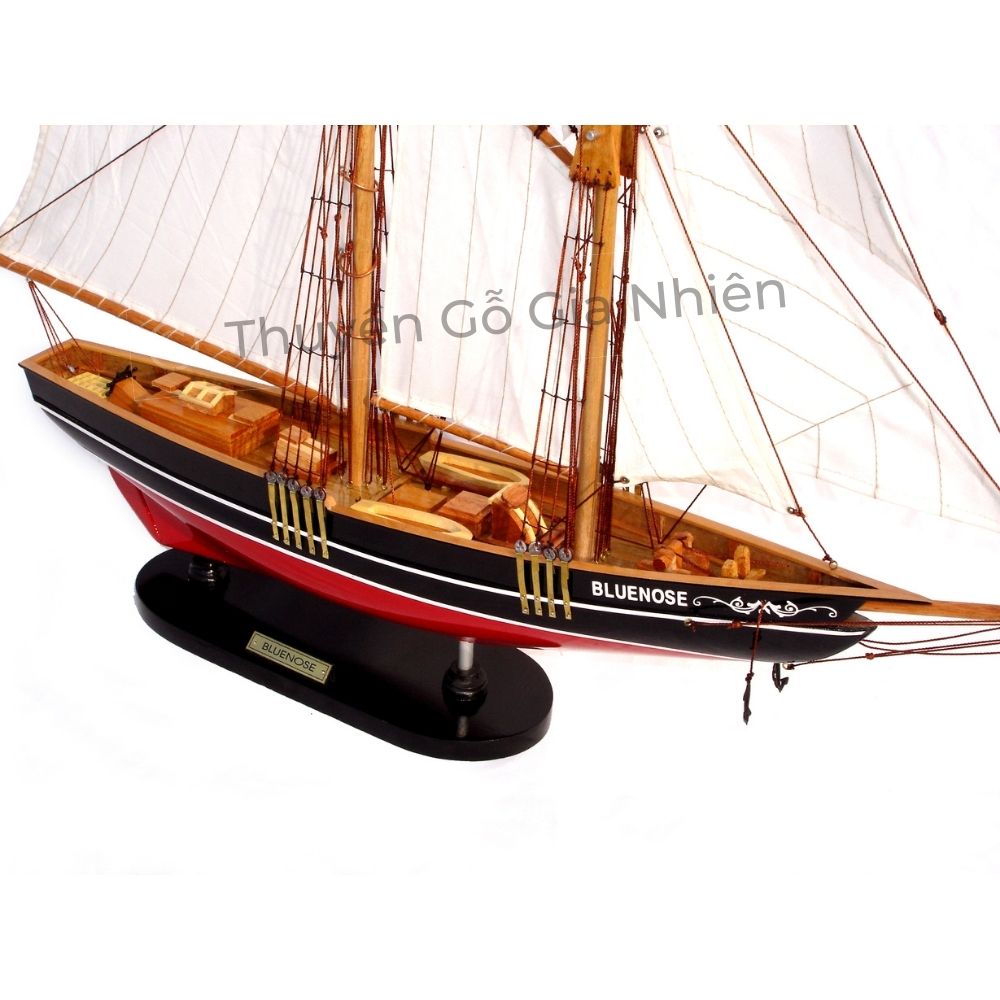 Mô Hình Thuyền Gỗ Phong Thủy Dạng Thuyền Buồm BLUENOSE PAINTED Chính Hãng Hàng Xuất Khẩu Chất Lượng Cao