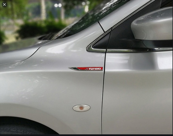 Bộ 2 mang cá Turbo dán xe ô tô
