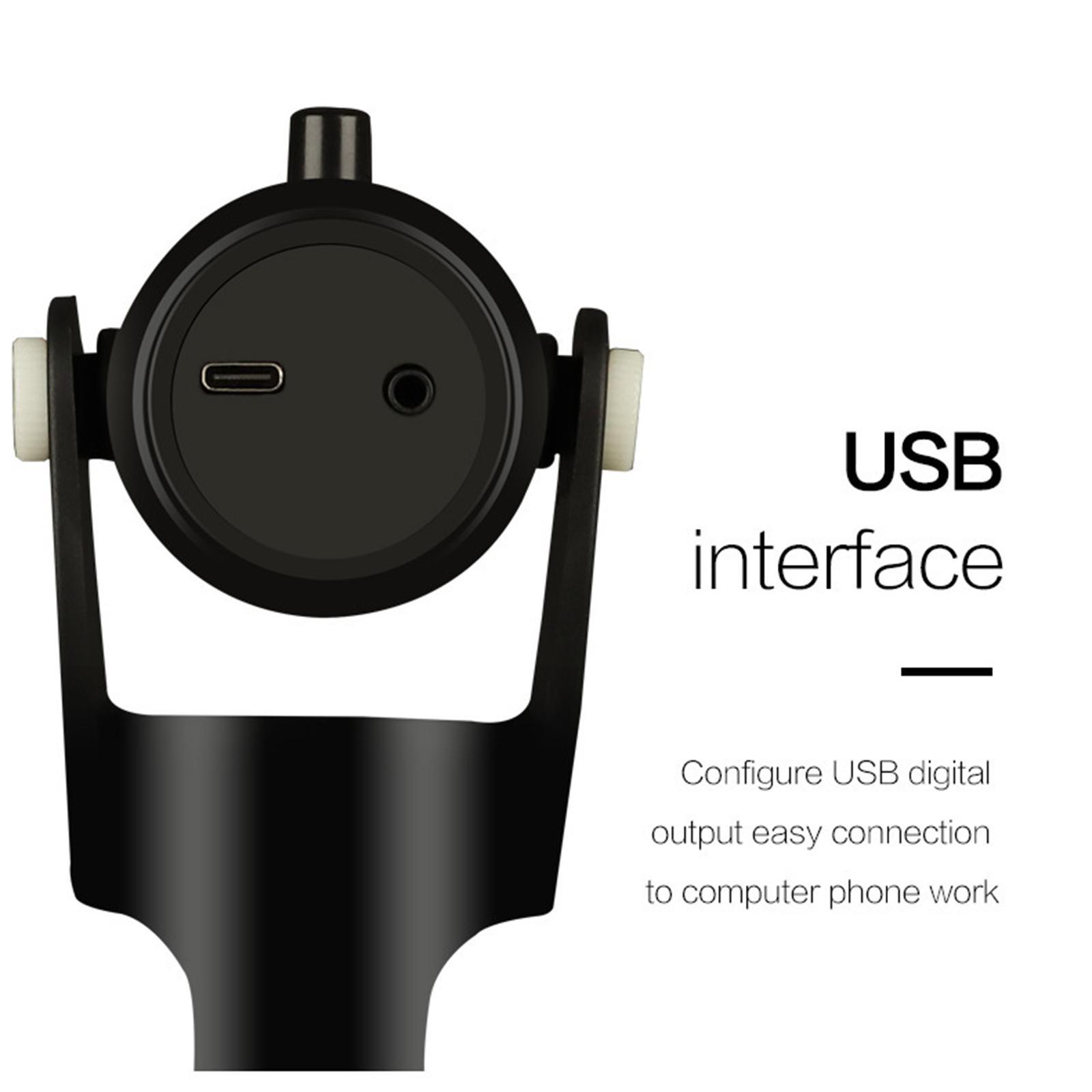 USB Microphone, PC Computer USB Condenser Microphone for Recordings Voice Overs, Games