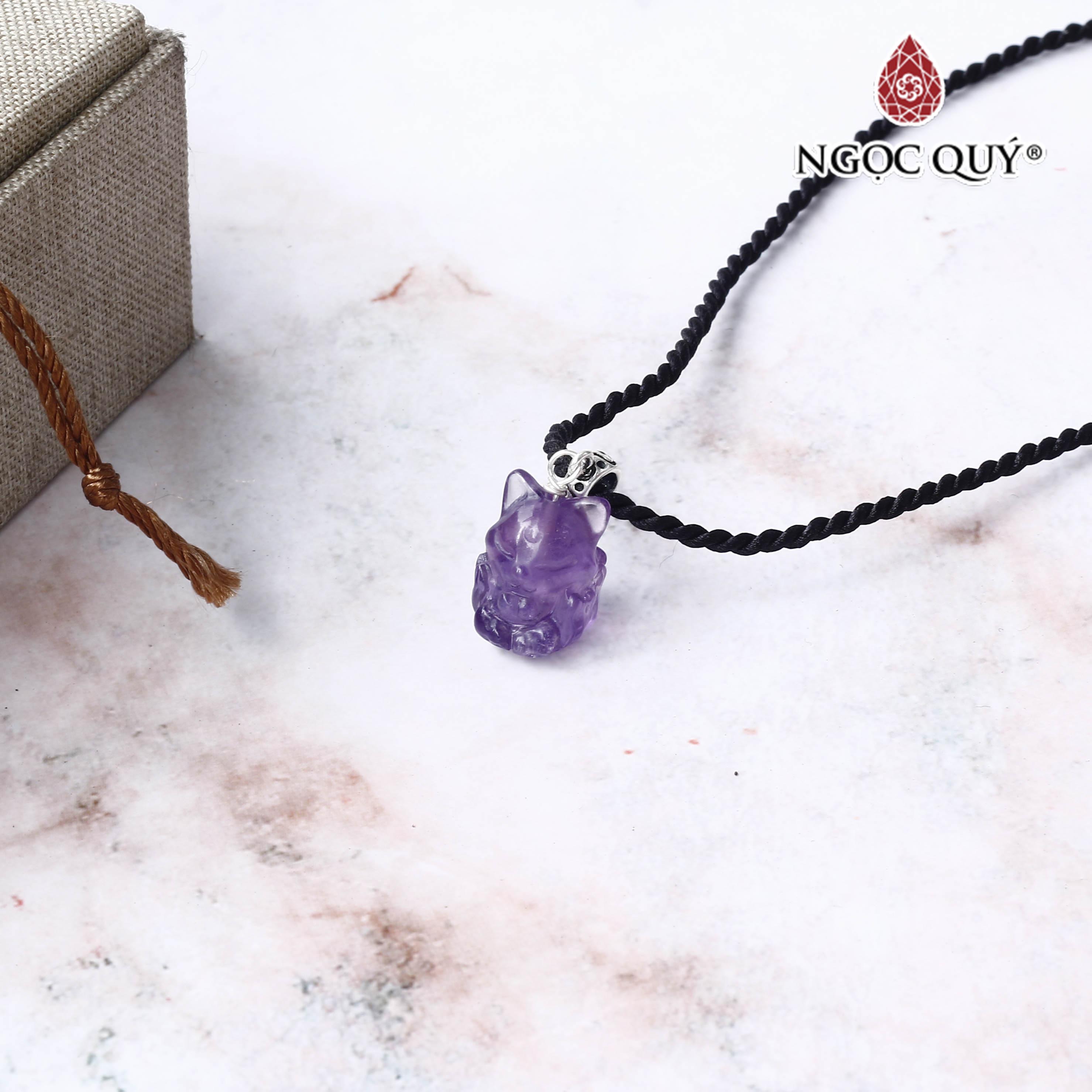 Mặt dây chuyền hồ ly thạch anh tím - Ngọc Quý Gemstones