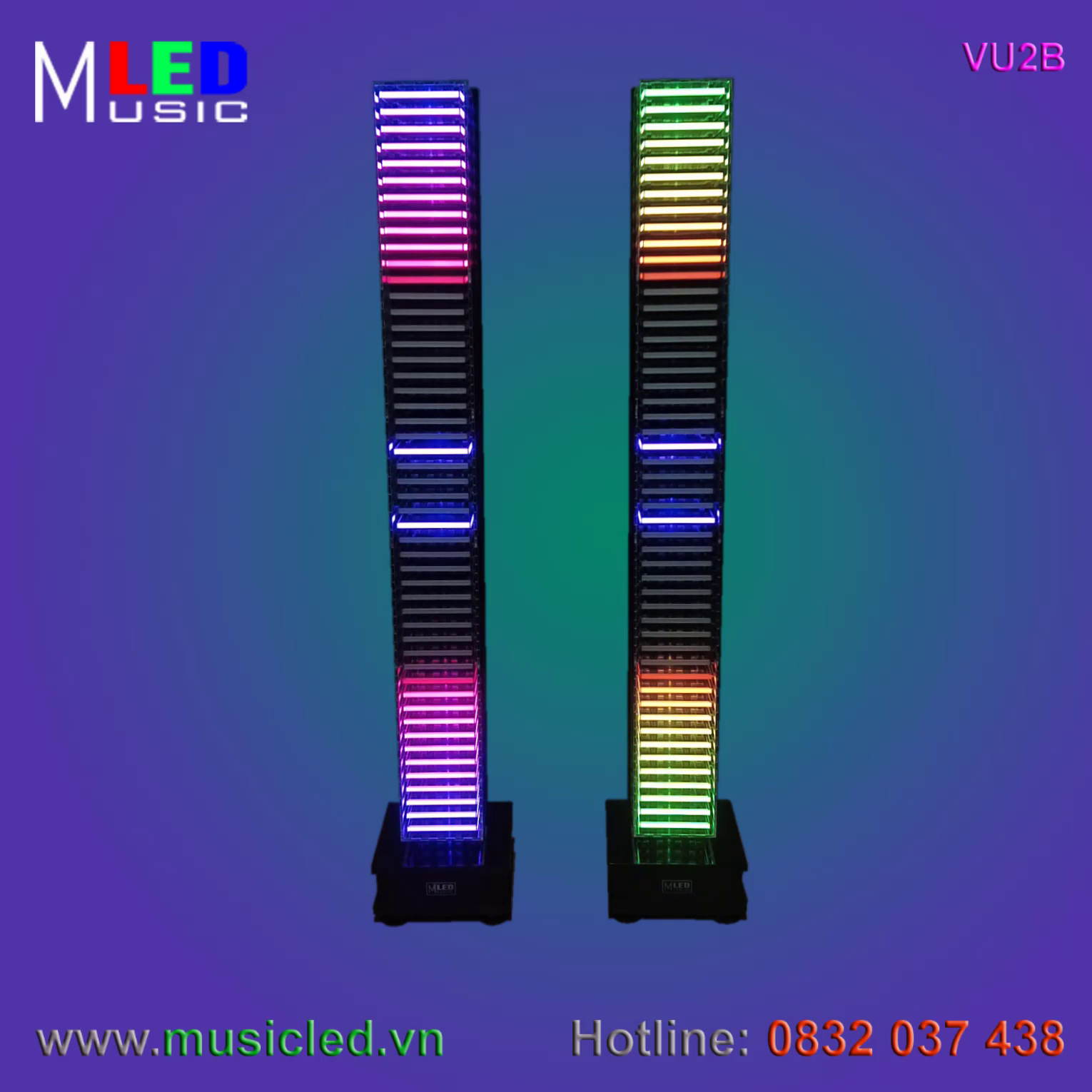 Đôi đèn Music LED nháy theo âm lượng nhạc cỡ lớn (VU2B)