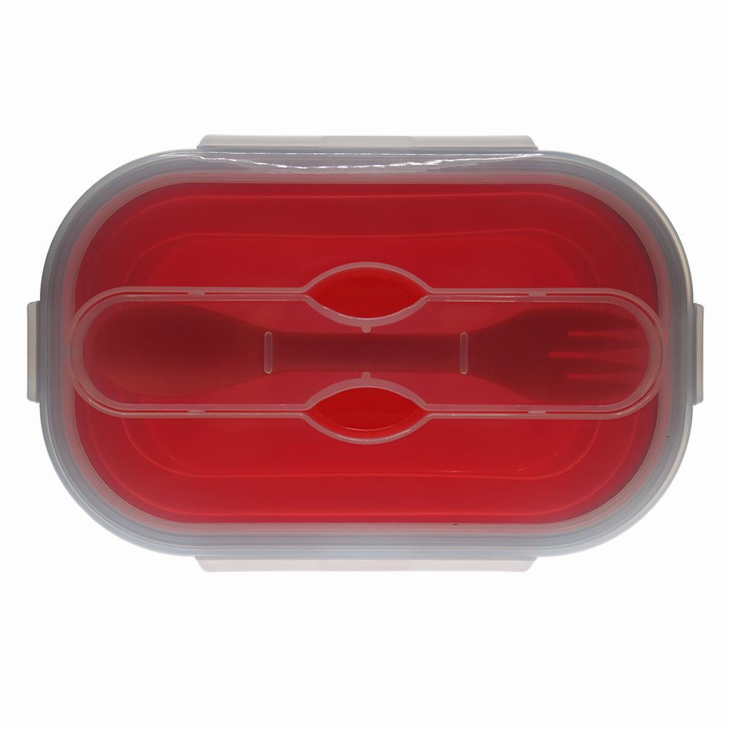 Silicone Plastic Lunch Box Picnic Bento Container Food Storage Box