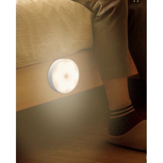 Đèn LED Cảm Ứng Tròn Có Người Đi Qua Tự Động Sáng, Sử Dụng Pin Sạc Cao Cấp Để Cầu Thang, Phòng Ngủ...