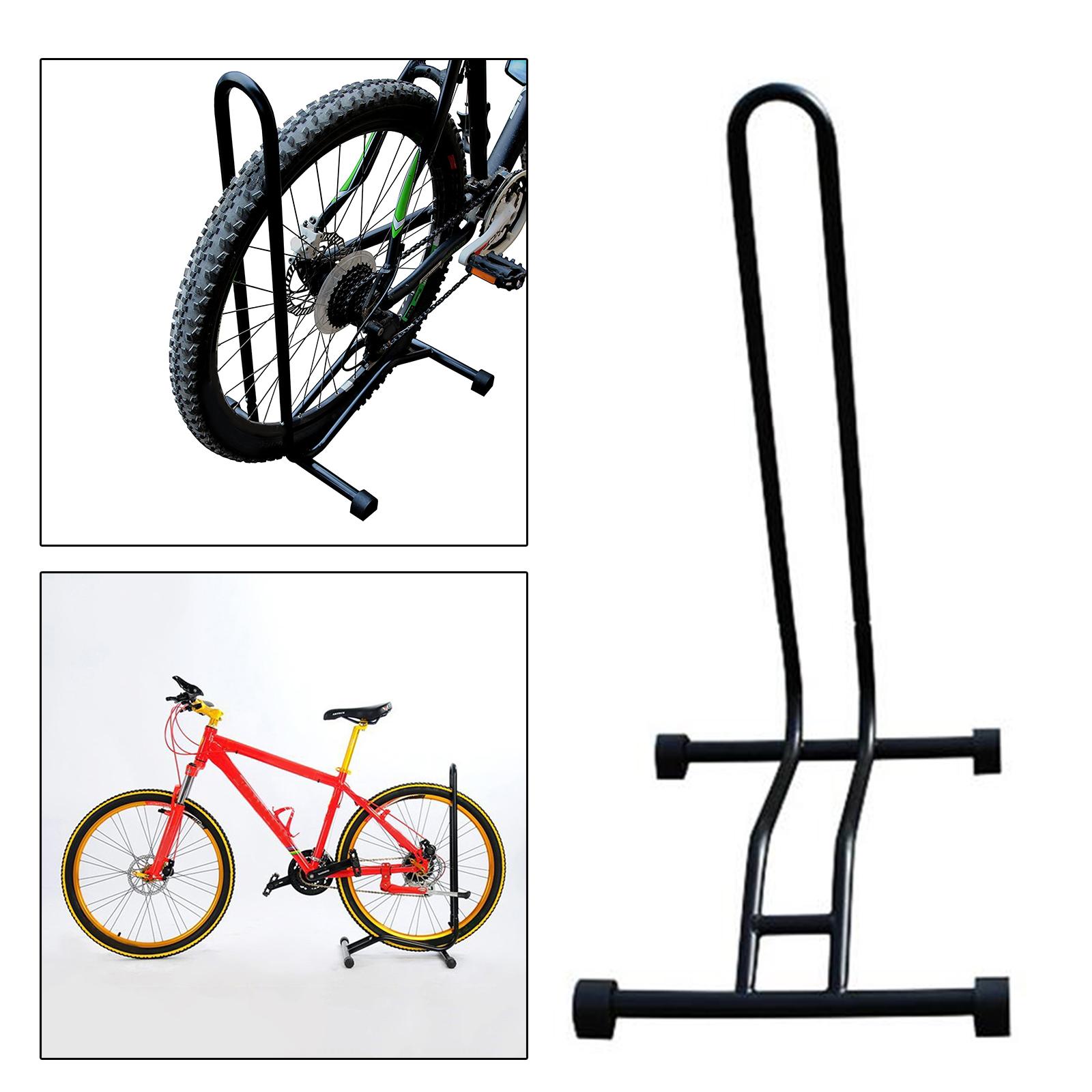 Bicycle Bike Floor Parking Stand Rack Storage for Garage, MTB Mountain and Road Bike Parking Rack, Black