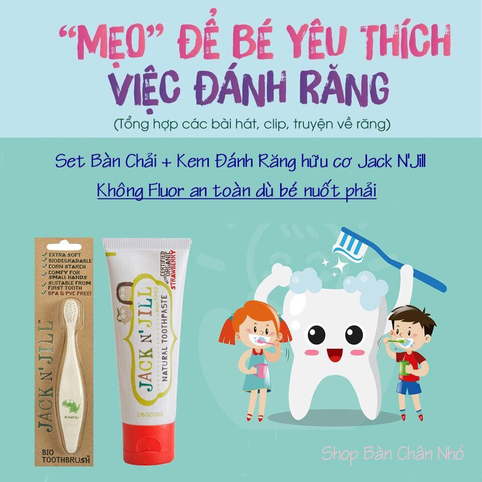 Kem Đánh Răng Hữu Cơ Cho Bé Jack & Jill Vị Dâu Tây 50gr