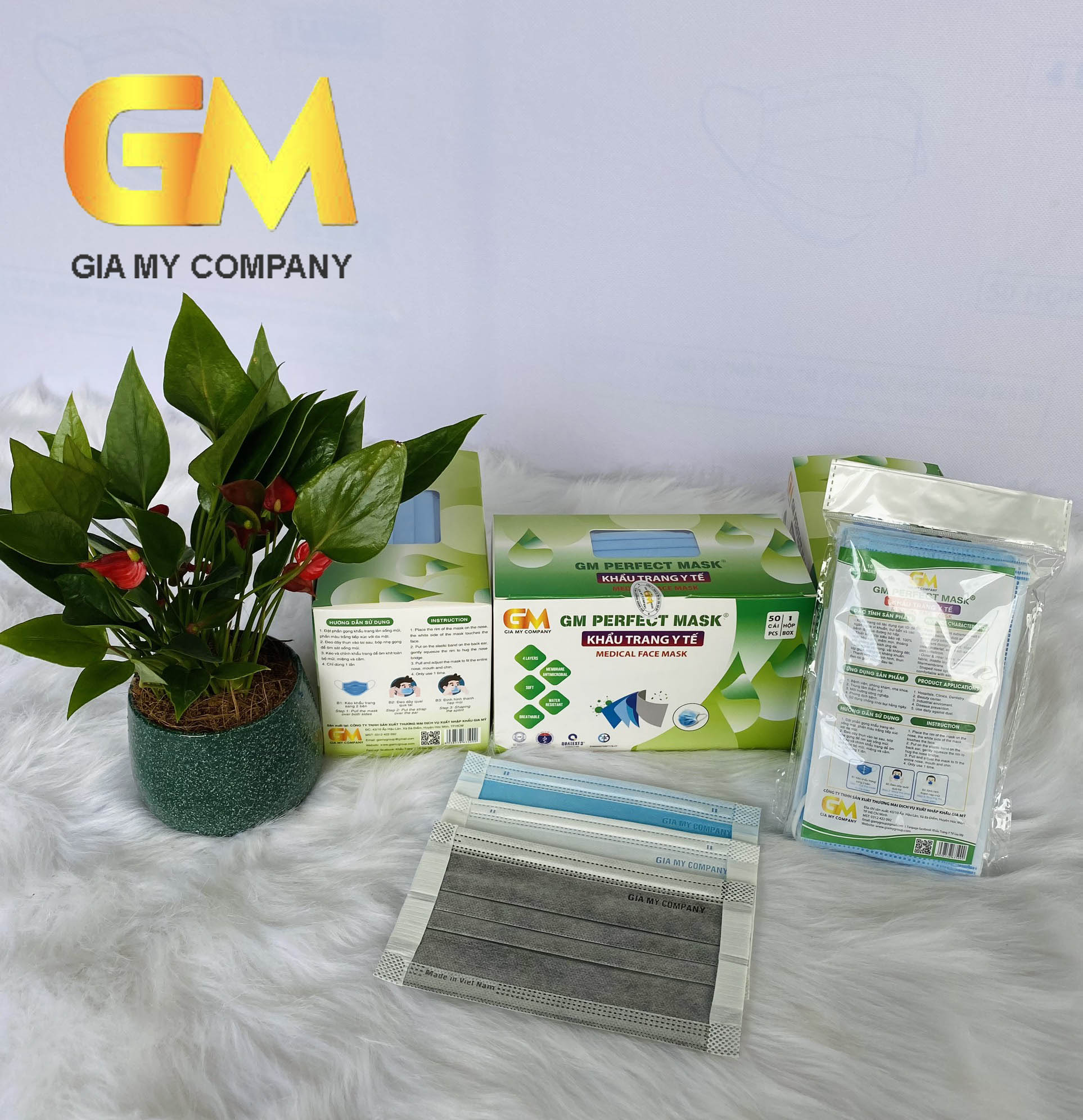 Khẩu trang y tế Gia Mỹ quai mềm hộp 50 cái