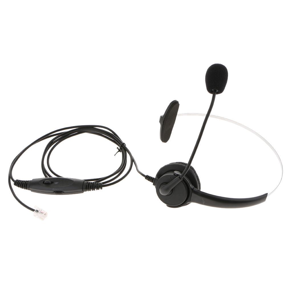 RJ9 Call Center Telephone Headphone w/ Noise Cancelling Monaural Headsets