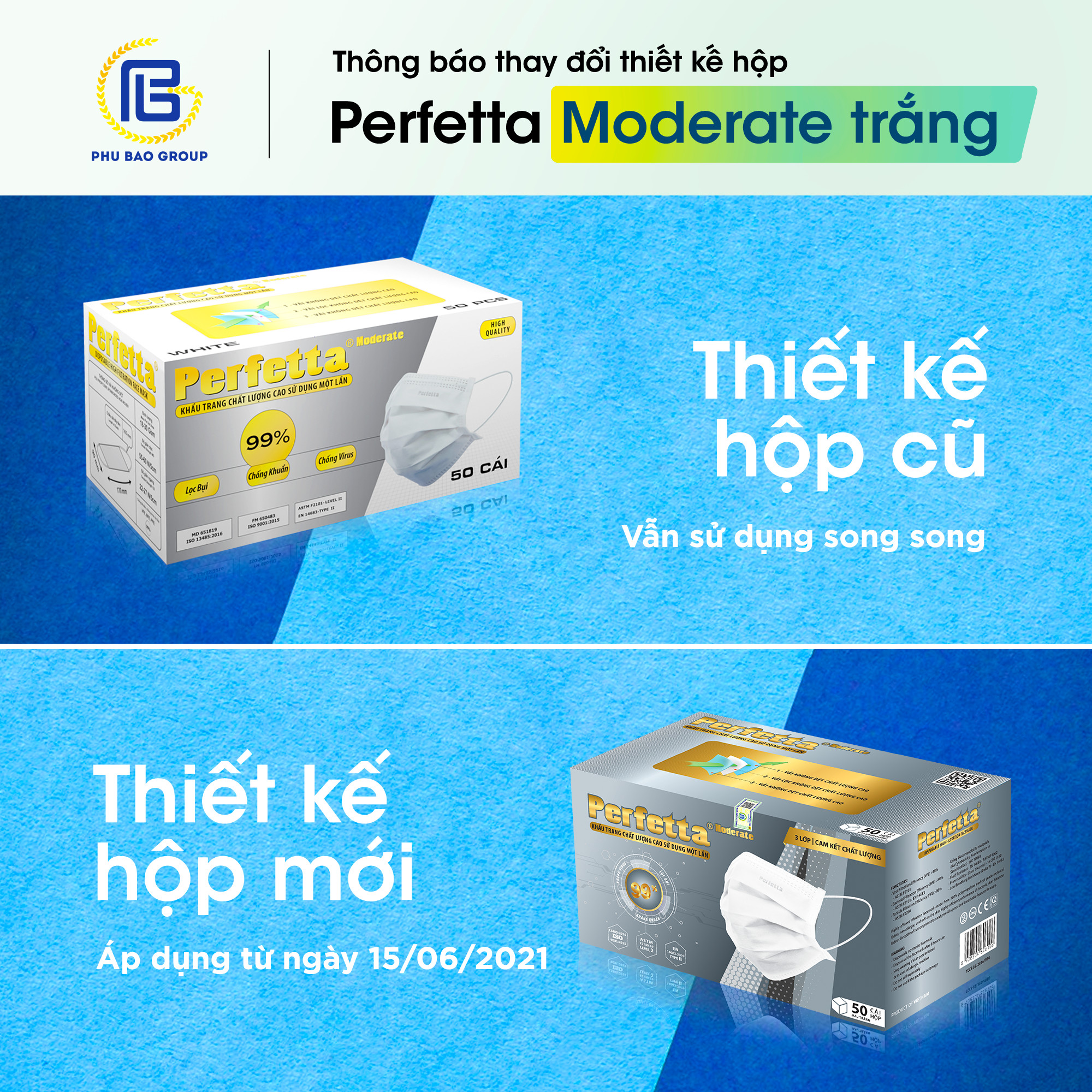 [Combo 5 HỘP - PERFETTA MODERATE] - Khẩu Trang Y Tế Chất Lượng Cao, Kháng Khuẩn, Chống Bụi Mịn, Màu Trắng, 3 Lớp, Bảo Vệ Tối Ưu - (50 cái/hộp)