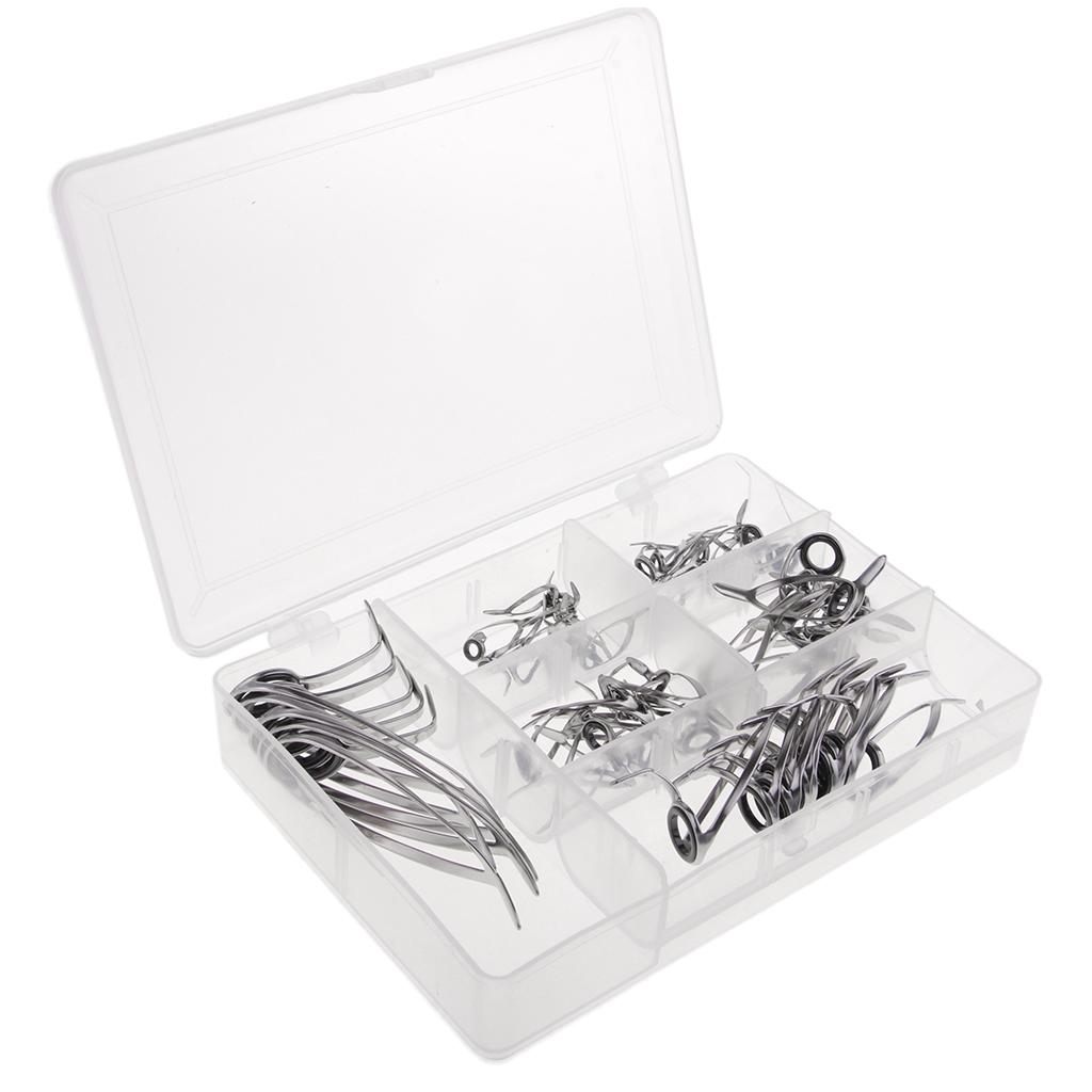 55pcs Fishing Rod Guides Replacement Repair Kit Boat Fishing Rod Guides Ring