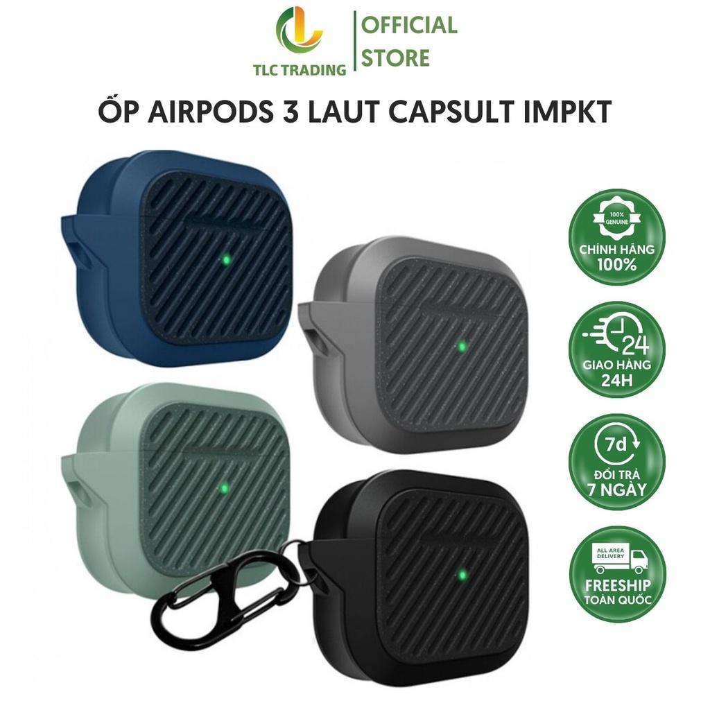 HÀNG CHÍNH HÃNG - Ốp Airpod LAUT Capsule IMPKT Cho Airpods 3 Chính Hãng Chống Sốc Có Móc Đeo Tiện Lợi Thời Trang