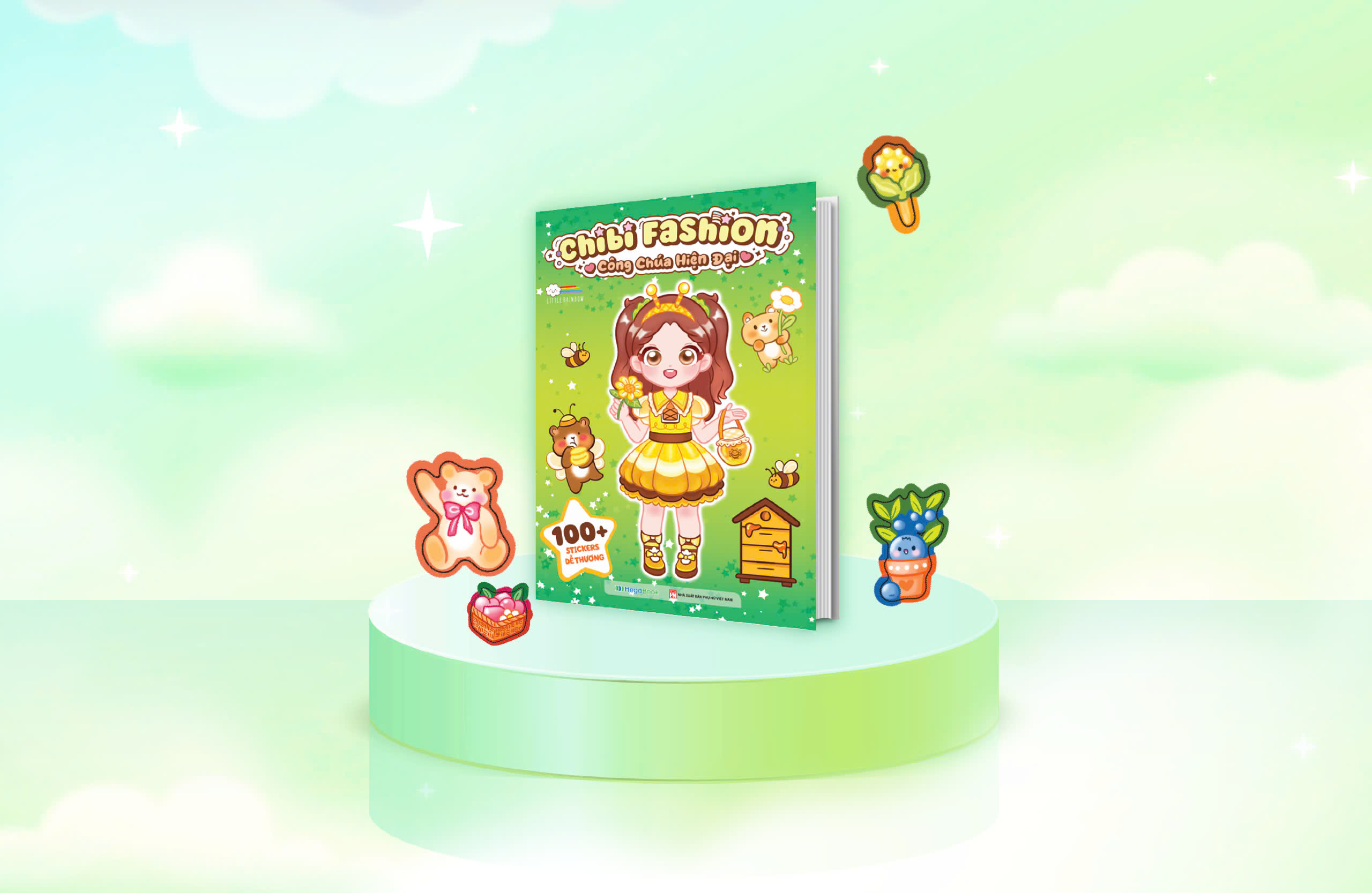 Chibi Fashion Công chúa hiện đại (100+ stickers dễ thương) - Sách bóc dán sticker cho bé gái