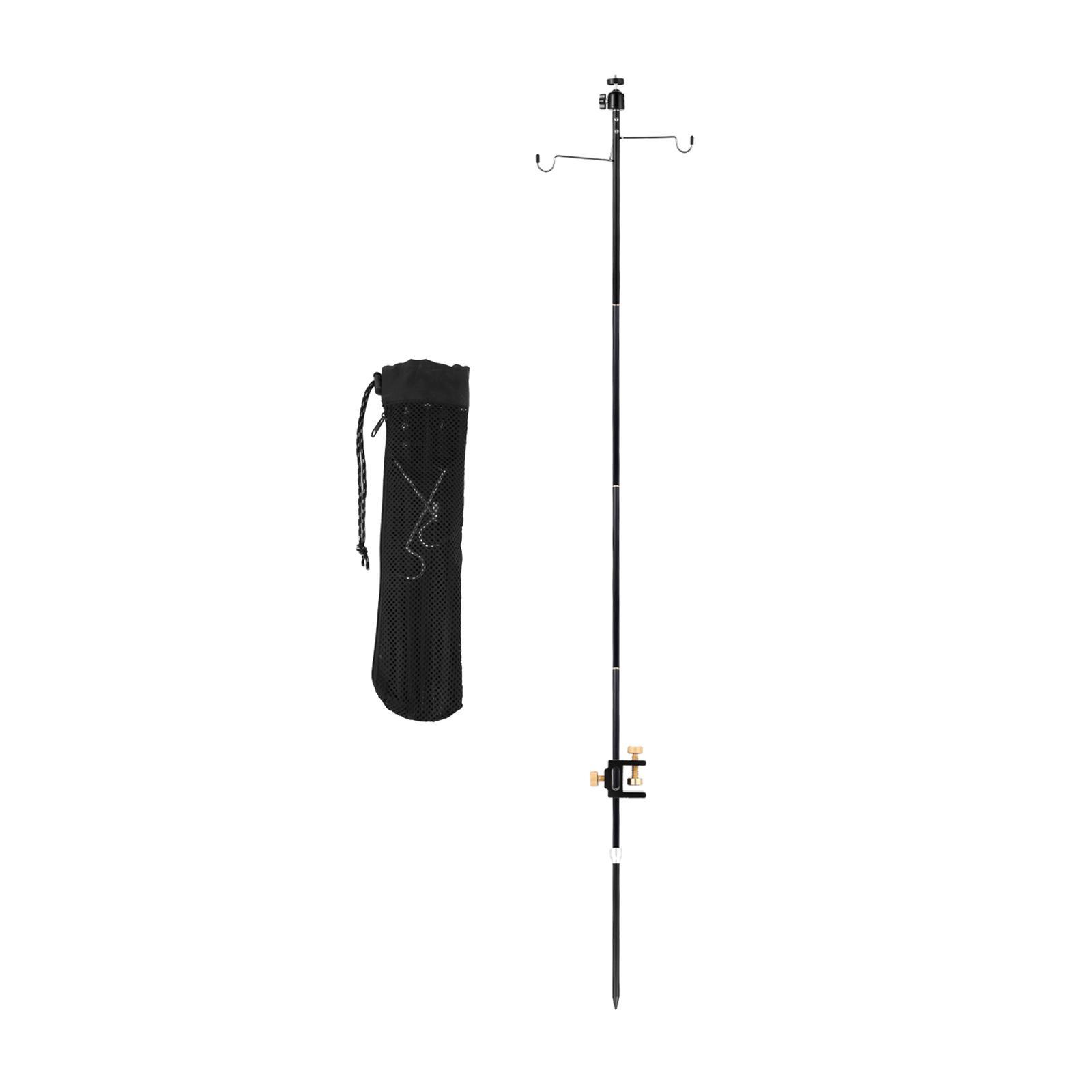 Camping Lantern Stand, Light Stand Hanger, Foldable Portable Aluminum Lantern Pole Hanger, Light Holder for Outdoor Hiking Garden BBQ Fishing