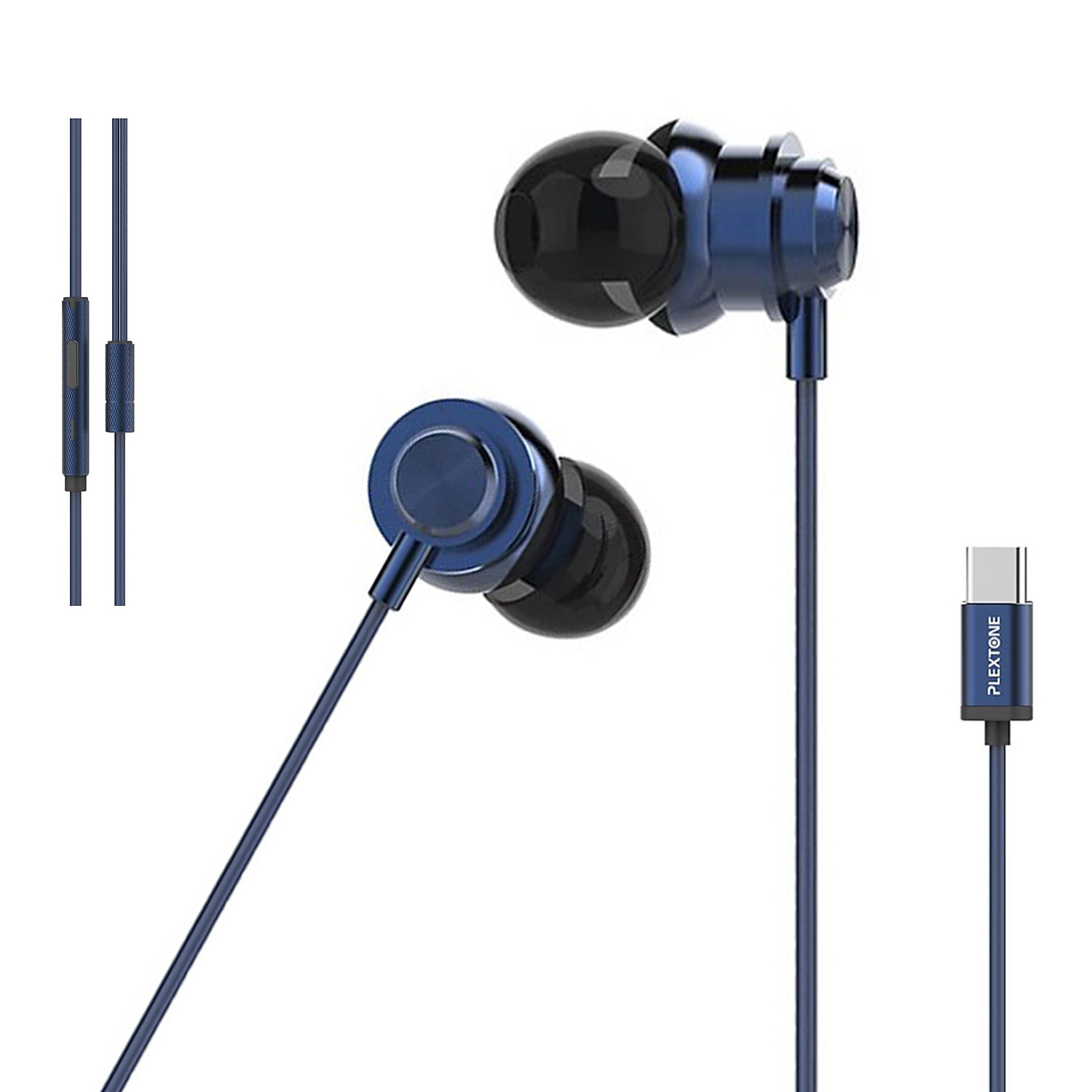 Tai nghe nghe nhạc chất lượng cao Plextone X56M Sports USB Type-C Micro đàm thoại HD, màng loa phủ Nano chống nước IPX-4 - Hàng Chính Hãng..