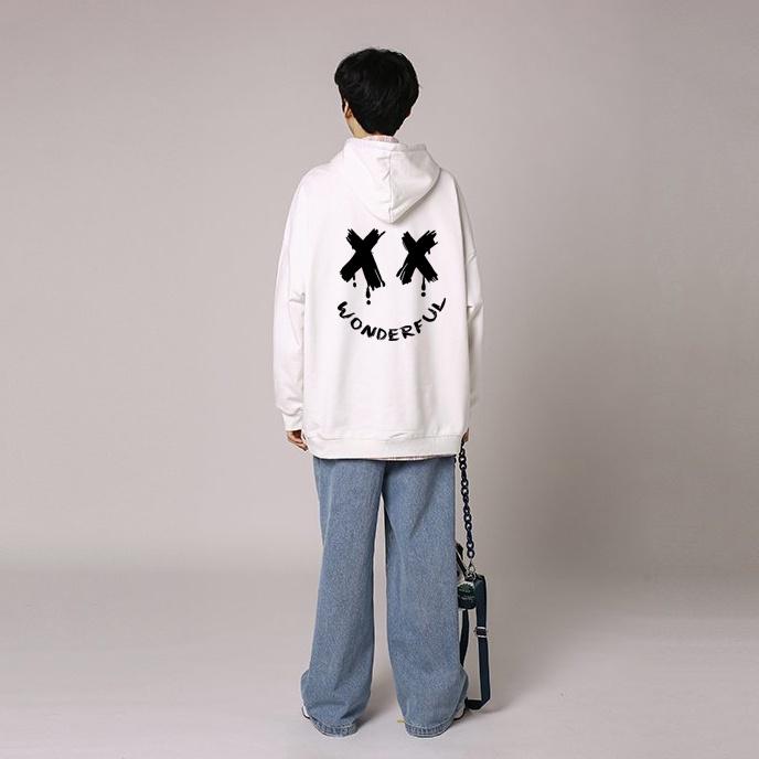 Áo mũ Hoodie Unisex MonsterX XX Wonder form rộng 5 màu nỉ bông cặp đôi nam nữ Oversize Ulzzang thu đông