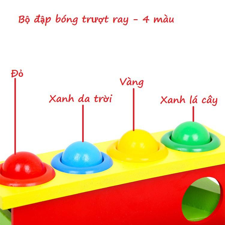 Đồ chơi gỗ đập bóng hình ray trượt cho bé phát triển kỹ năng KB216029