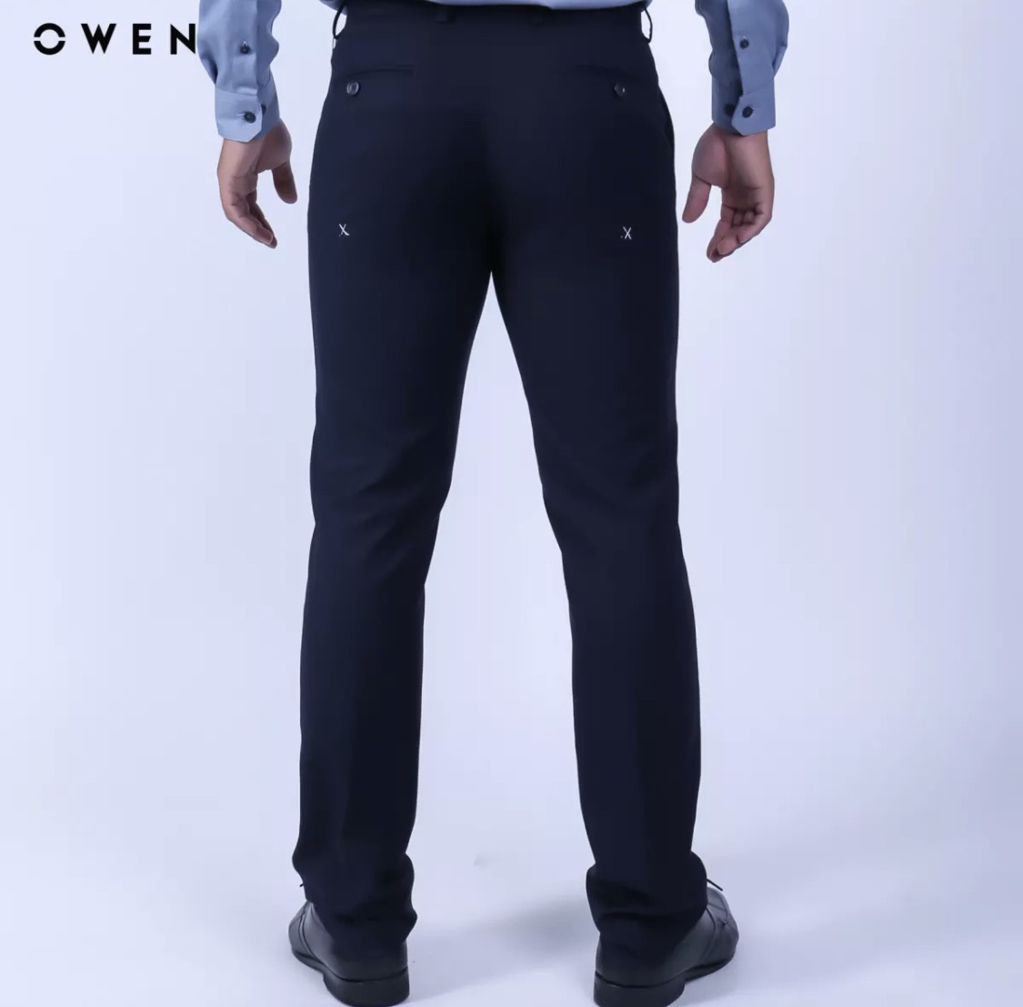 OWEN - Quần âu nam dáng SLIMFIT có cạp tăng đơ co dãn màu Navy đậm